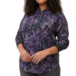 Torrid Relaxed Fit Cozy Tie Dye Fleece Drop Shoulder Hoodie Size 2